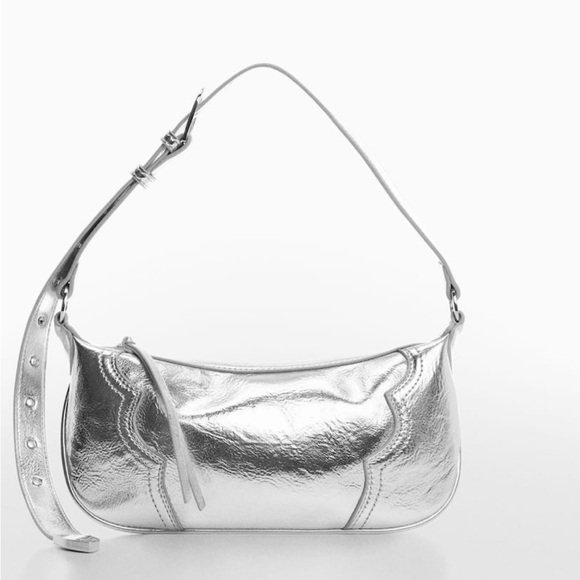 Mango Silver Shoulder Bag - Picture 1 of 8